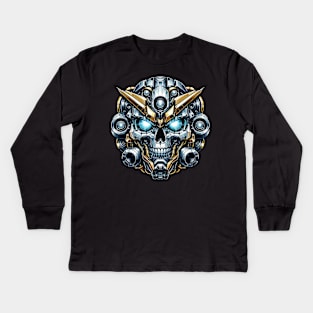 Biomech Skull S01 D59 Kids Long Sleeve T-Shirt